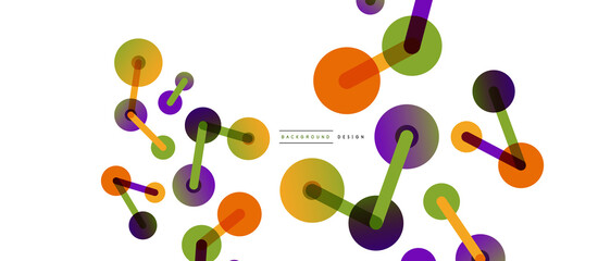 Abstract background. Round dots connected by lines. Trendy techno business template for wallpaper, banner, background or landing