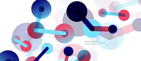 Abstract background. Round dots connected by lines. Trendy techno business template for wallpaper, banner, background or landing