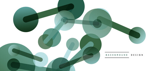 Line points connections geometric abstract background. Circles connected by lines. Trendy techno business template for wallpaper, banner, background or landing