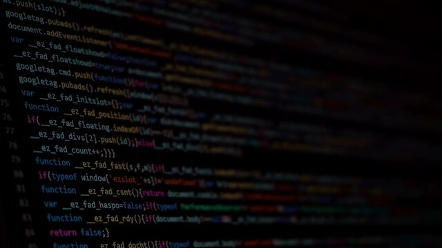 Code by young computer developer for data center management and cloud storage