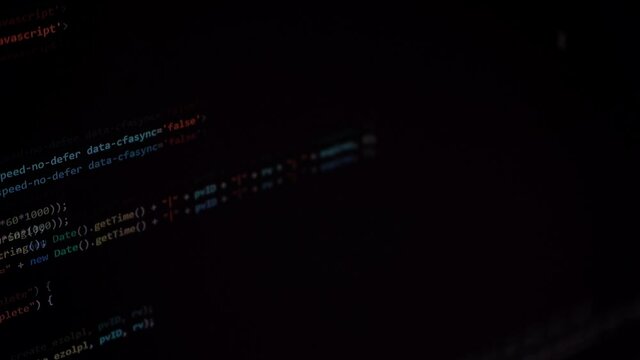 Software code program showing numbers of the html css algorithm