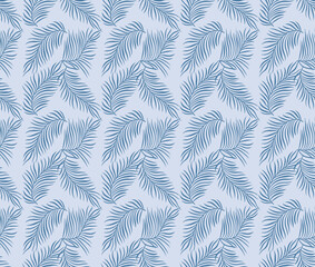 Japanese Tropical Palm Leaf Vector Seamless Pattern