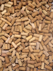 A lot of Wine corks full frame natural background close up
