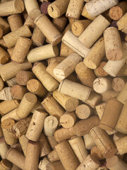 A lot of Wine corks full frame natural background close up