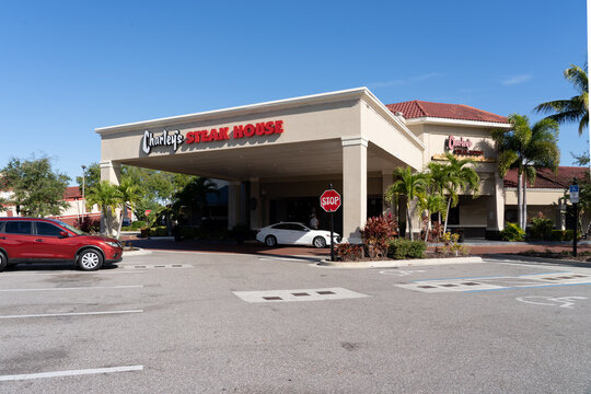 Orlando, Fl, USA - January 6, 2022: Charley&rsquo;s Steak House in Orlando, Fl, USA. Charley&rsquo;s Steak House is an American traditional steakhouse. 