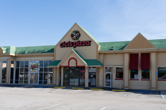 Orlando, Fl, USA - January 6, 2022: A Cicis restaurant in Orlando, Fl, USA. Cicis is an American chain of buffet restaurants.
