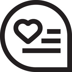 balon text icon love, editable stroke and color. © elvektorkita