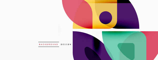 Lines, squares, circles and triangles. Geometric abstract background for wallpaper, banner, background, presentation or landing page