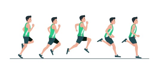 Collection of running man illustration Animation sprite set Sport. Run