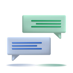 Chat bubble speech 3d icon chatting media label communication
