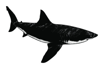 white shark swing vector illustration isolated on white background