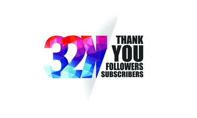 32K, 32.000 followers, subscribers design for internet, social media, anniversary and celebration achievement-vector