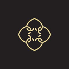 luxury flower line logo design