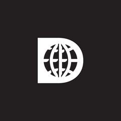 letter D globe logo design