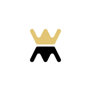 letter w m monogram logo design