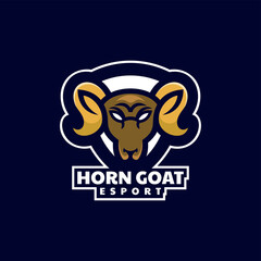 Fototapeta premium Vector Logo Illustration Horn Goat E Sport and Sport Style.
