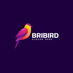 Vector Logo Illustration Bird Gradient Colorful Style.