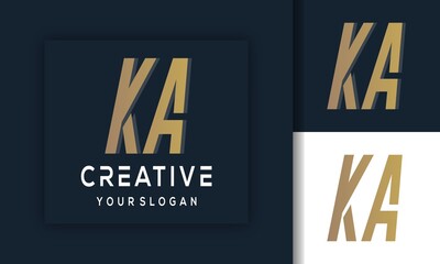 modern letter ka logo template - obrazy, fototapety, plakaty