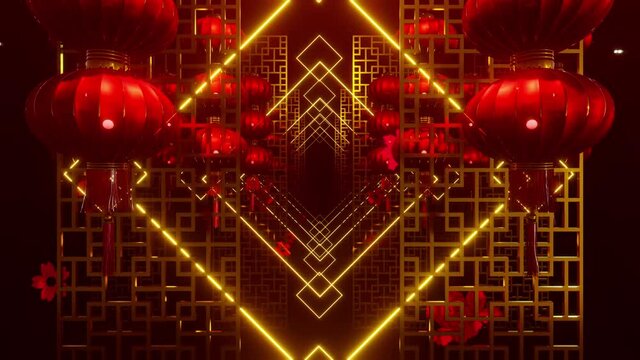 China Party Light Night is motion footage for festival films and cinematic in celebrate scene. Also good background for scene and titles, logos.