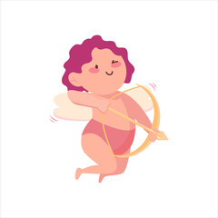 cupid illustration, cute cartoon character, Valentine's day