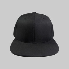 Snapback cap black color isolated on plain background