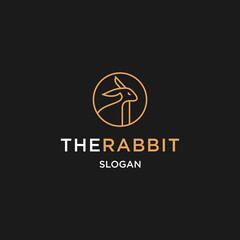 Rabbit logo icon flat design template 