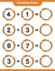 Counting game, count the number of Cookie and write the result. Educational children game, printable worksheet, vector illustration