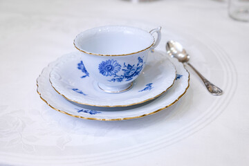 antique table service france 100 years old