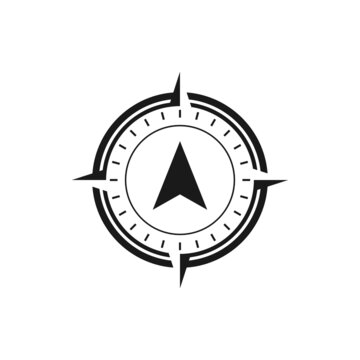 Compass vector black and white logo template
