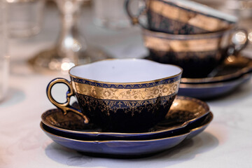 antique table service france 100 years old