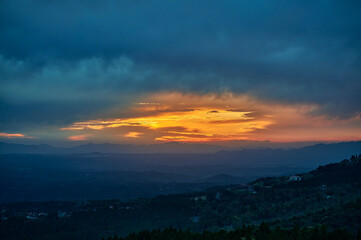 sunset in the mountains