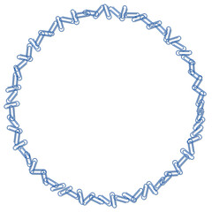 青いクリップの円形フレーム　ベクターイラスト