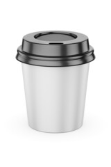 Blank espresso coffee paper cup isolated on white background. 3d endering.