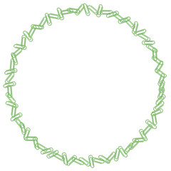 緑クリップの円形フレーム　ベクターイラスト