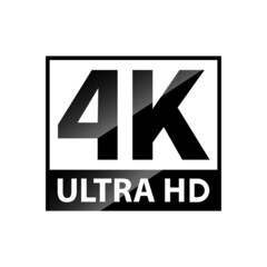 4K Ultra HD symbol, High definition 4K resolution mark, UHD