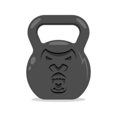 Gorilla monkey fitness kettlebell gym sport logo icon mascot illustration beast face monkey fitness logo icon vector illustration