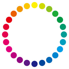 色相環の円形イラスト　24色　円　グラフィック素材　インフォグラフィックス