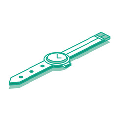 Isometric Outline Wrist Watches. Icon with Men's or Women's Watches.