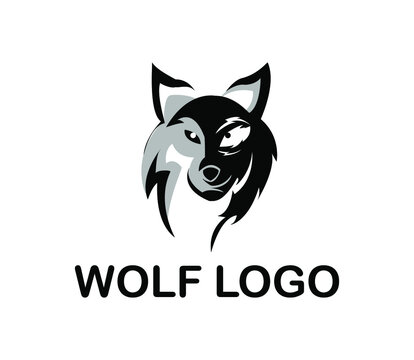 wild wolf head simple logo vector
