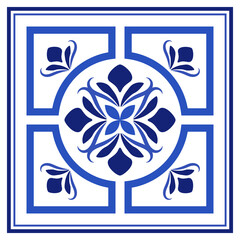 Azulejos portuguese traditional ornamental tile