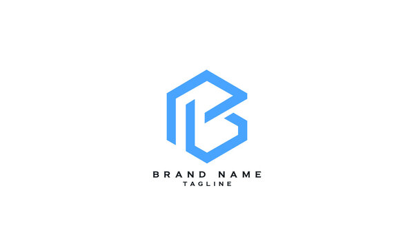 PB, BP, Abstract initial monogram letter alphabet logo design