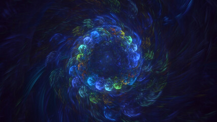 3D rendering abstract multicolor technology fractal light background