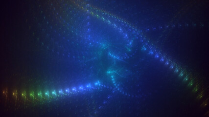 Obraz premium 3D rendering abstract multicolor technology fractal light background