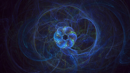 3D rendering abstract multicolor technology fractal light background