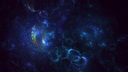 3D rendering abstract multicolor fractal light background