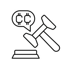 Auction. Line icon for web design