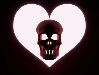 ピンクのドクロとハート