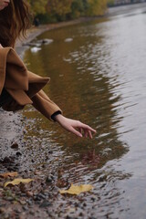 woman  water beach nature sea people hands