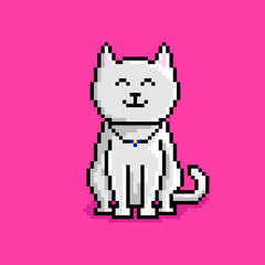Pixel art cat character