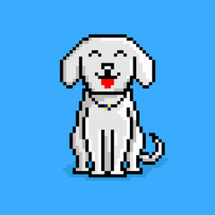 Pixel art dog character